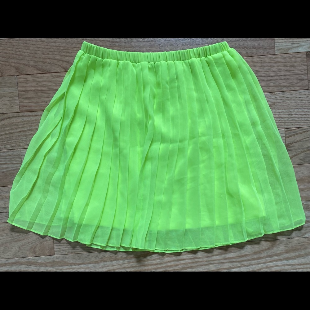 UO Sparkle and Fade Neon Yellow Skirt